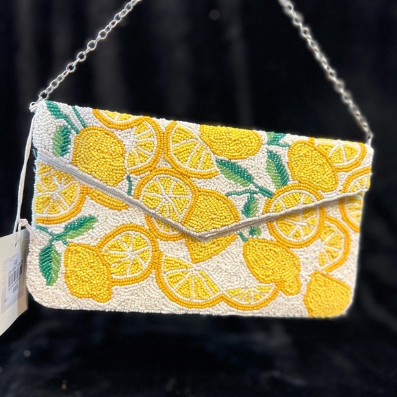 🍋SOL AND MER VIRAL LEMON BEADED CLUTCH🍋NWT - Picture 14 of 14